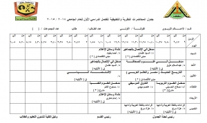 جـــدول المحـــاضرات النظريــــة والتطبيقية للفصـــل الــدراسى الأول للعـــام الــــدراسى 2014-2015 بقسم الاعلام التربوي الفرقة الأولي