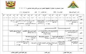 جدول المحاضرات النظرية والتطبيقية للفرقة الثالثة قسم التربية الموسيقية للفصل الدراسي الثاني للعام الجامعي 2014 / 2015